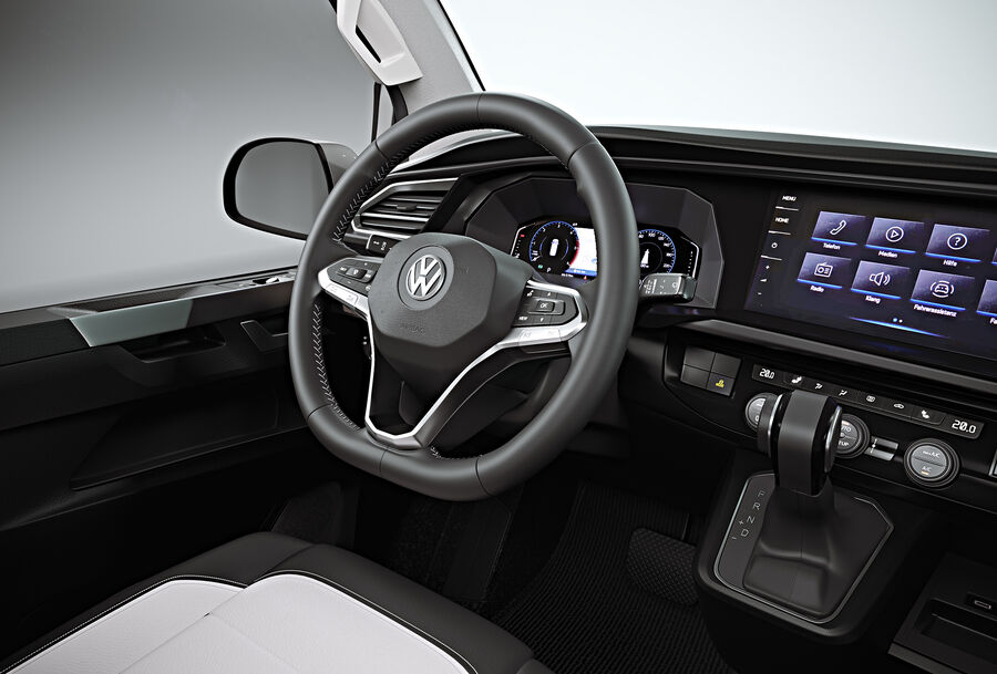 The interior design of the Volkswagen Transporter T6