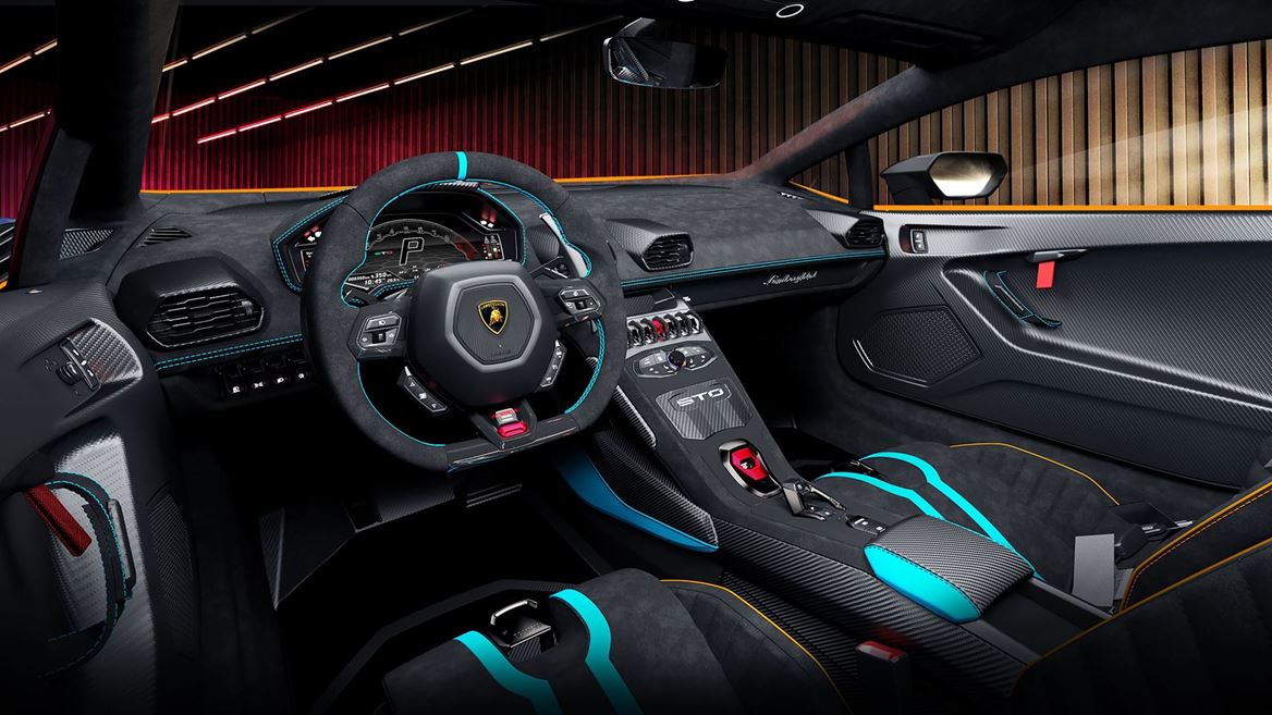 The interior design of Lamborghini car