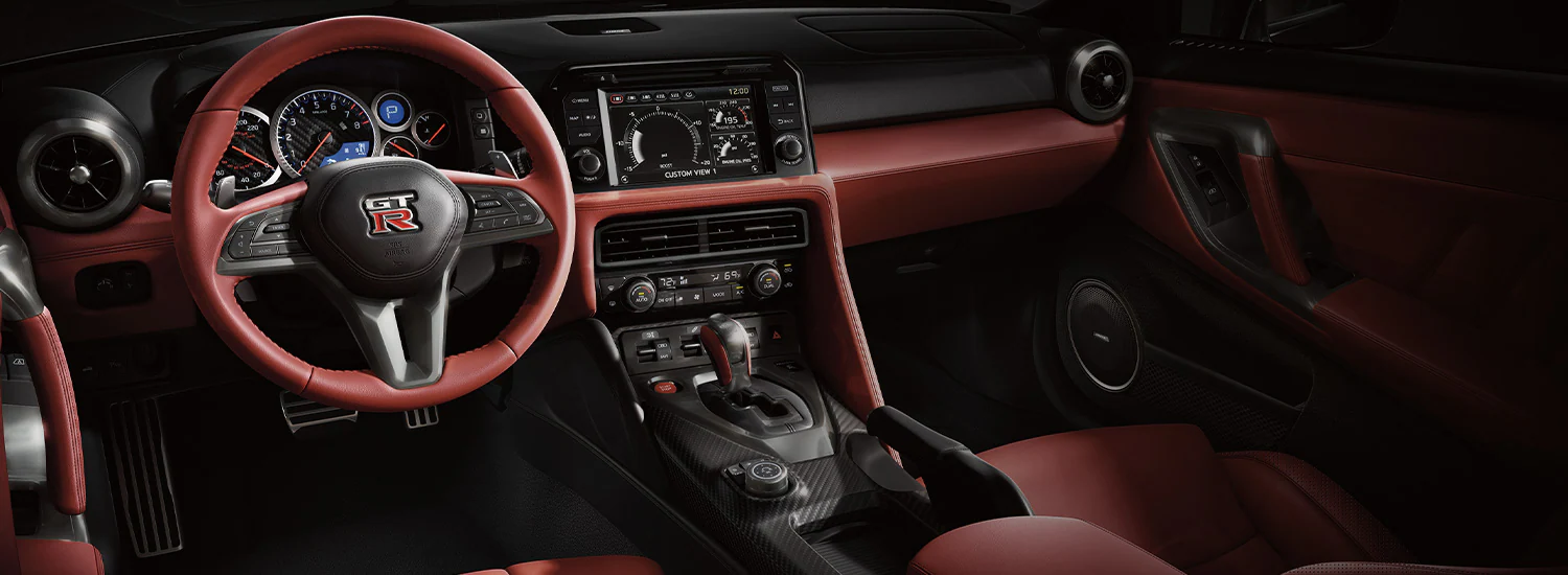 The interior design of the Nissan GTR